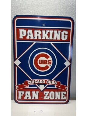 Chicago Cubs Parking Fan Zone Metal Sign MLB Licensed E-3